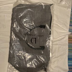 LULU DHARMA Black Plaid Frazier Weekender!  Fabulous Black Plaid B6